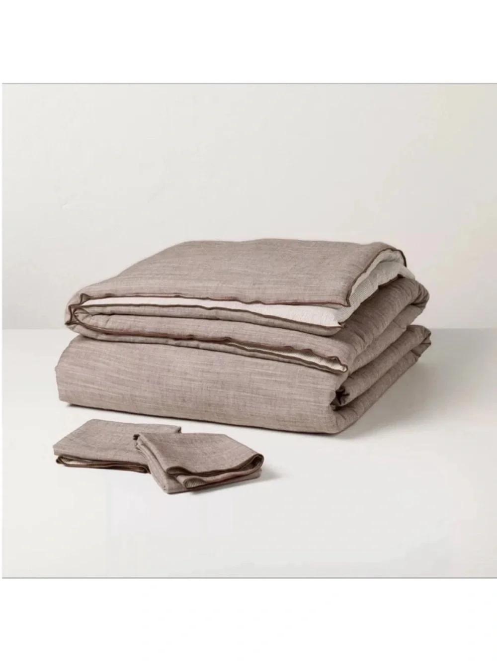 NWT 3pc Full/Queen Reversible Comforter Set Brown - Hearth & Hand with Magnolia